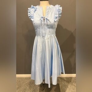 Elegant Light Blue Midi Dress